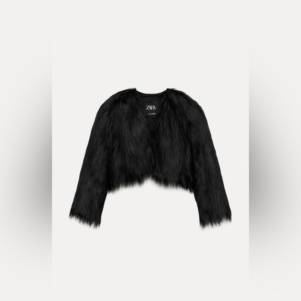 ZARA SHORT FAUX FUR JACKET ZW COLLECTION